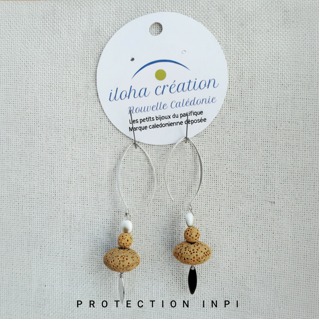 Boucles d'oreilles TIARE 4 – carton Iloha Création