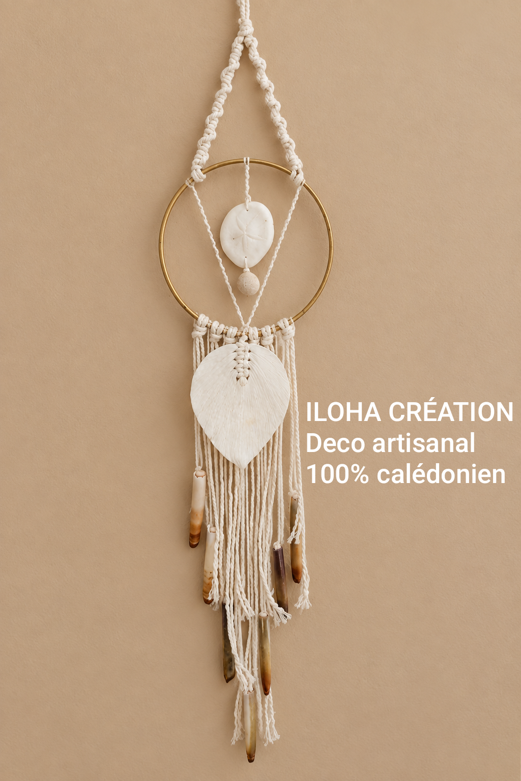 Mobile décoratif Koé 9 – Attrape-rêves en macramé fait main | Nouvelle-Calédonie