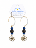 Boucles d'oreilles FLEUR 1  Hibiscus, Pierre Volcanique & Zanzibar – Nouvelle-Calédonie