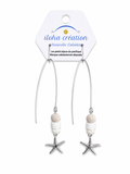 Boucles d'oreilles étoile de mer  longues – Pierre volcanique & graine – Nouvelle-Calédonie
