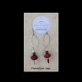Boucles d'oreilles TIARE 8 - Argent 925 & Pierre volcanique rouge