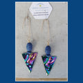 Boucles d'oreilles  — Pierre volcanique bleue LEETCHI 1 & Plaqué or 18K