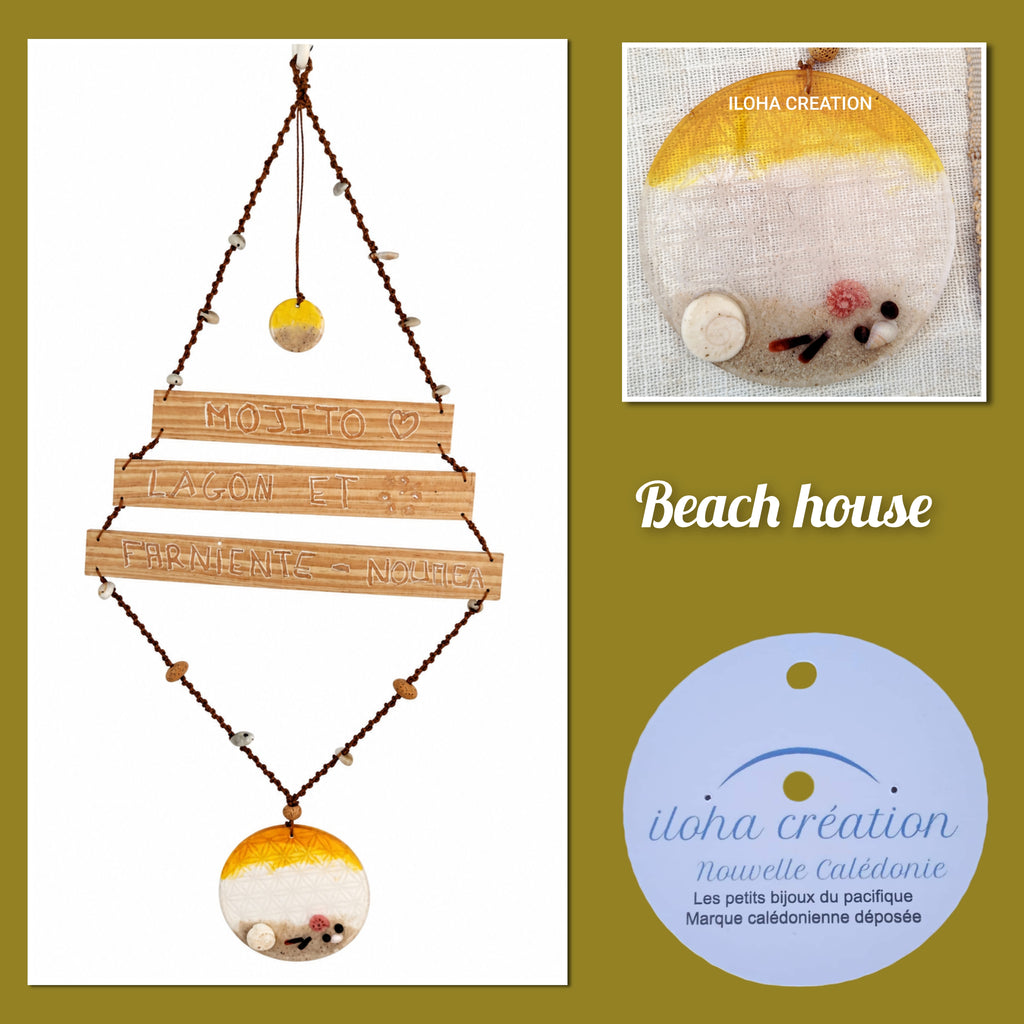 Beach house  de décoration Koe 8 -Déco exterieur ou interieur -inclusion résine avec sable de nouvelle calédonie-Artisanal