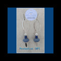 Boucles d'oreilles TIARE 1- Argent 925  Pierre volcanique bleu charme/bleu