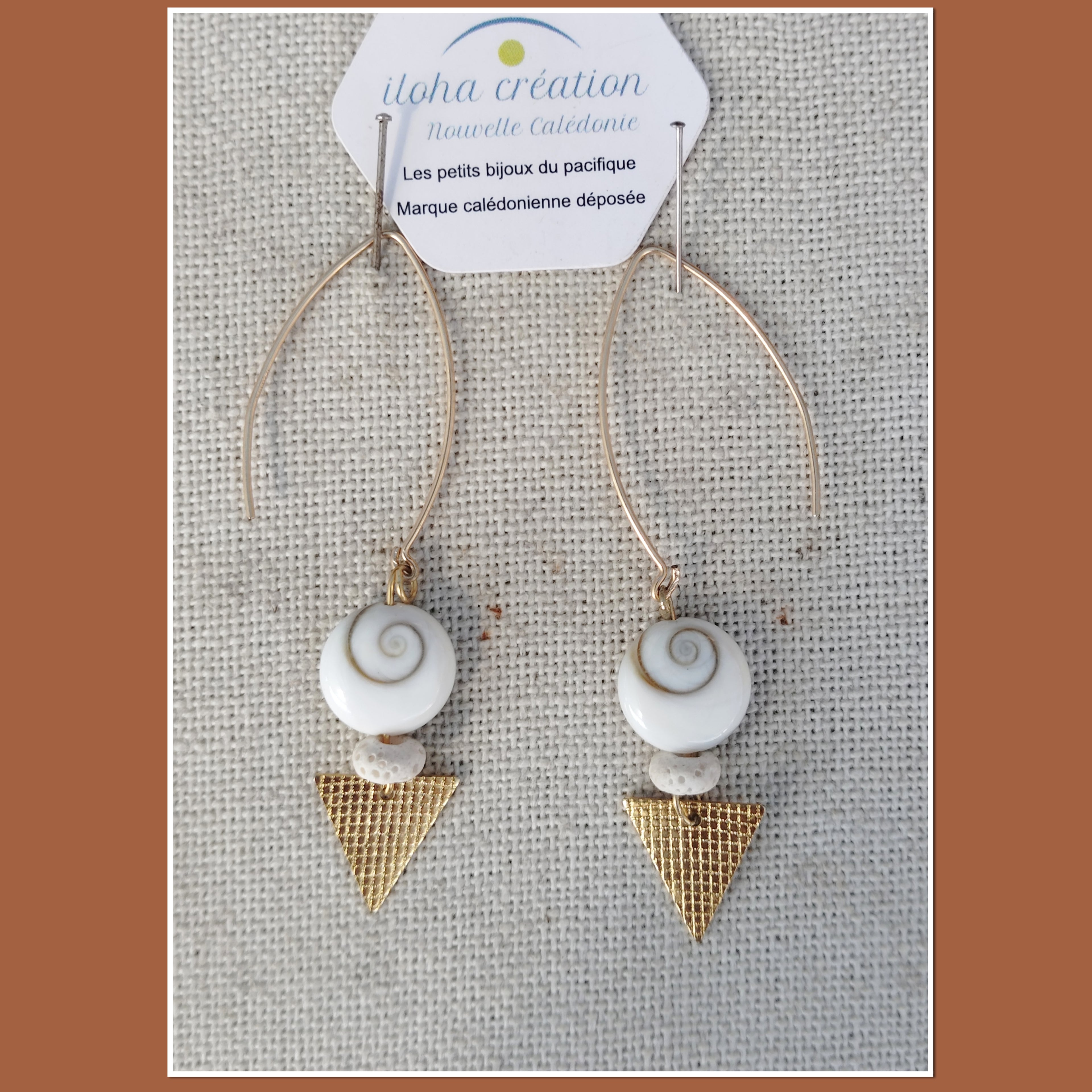 Boucles d'oreilles fait main OPERCULE 3 & gold filled