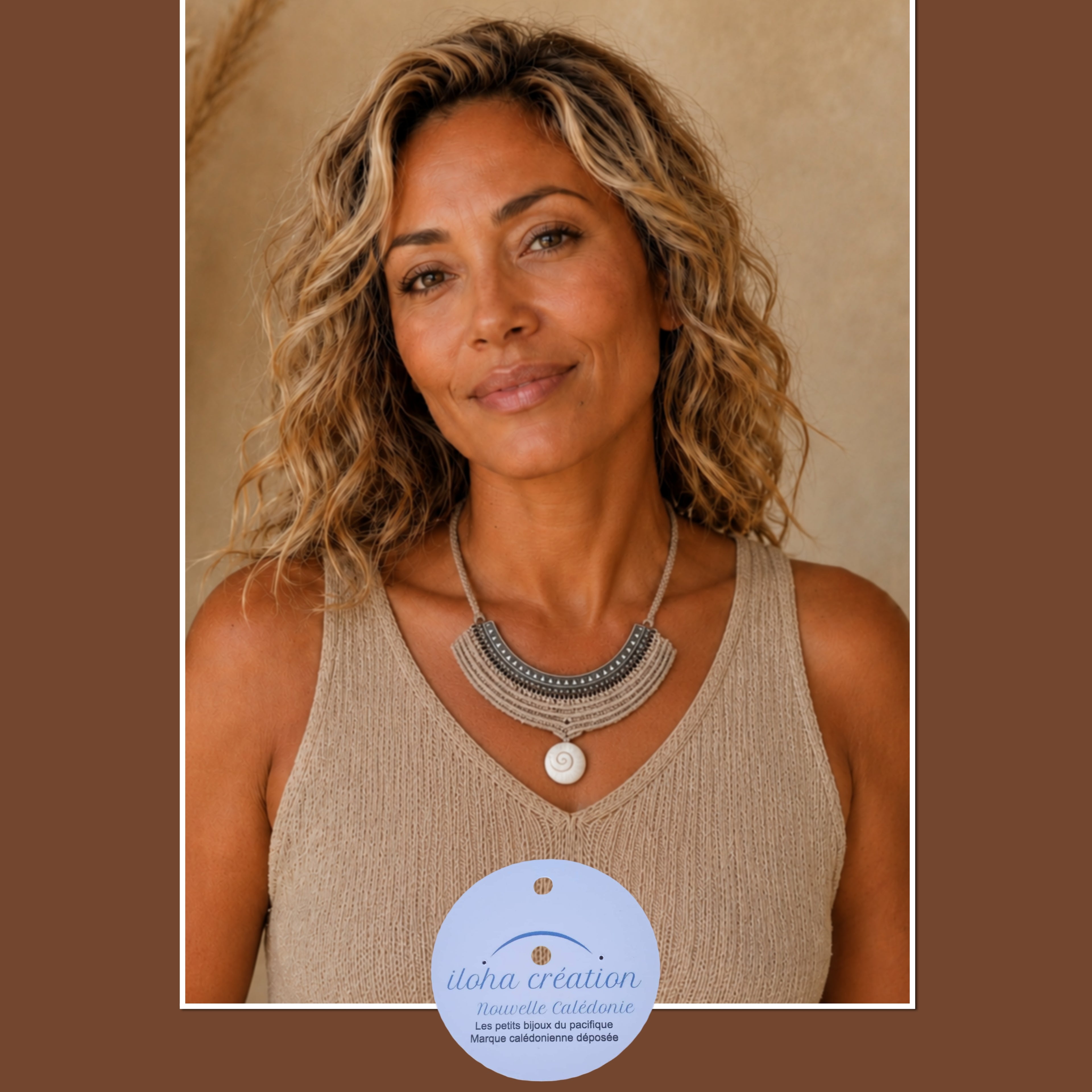 Collier Fait Main | Macramé & Œil de Sainte-Lucie | Pièce Unique