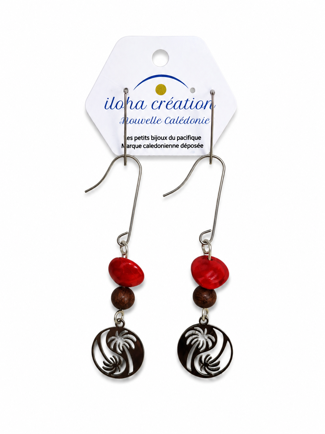 Boucles d'oreilles COCOTIER 5 & Graine locale - Nouvelle Calédonie
