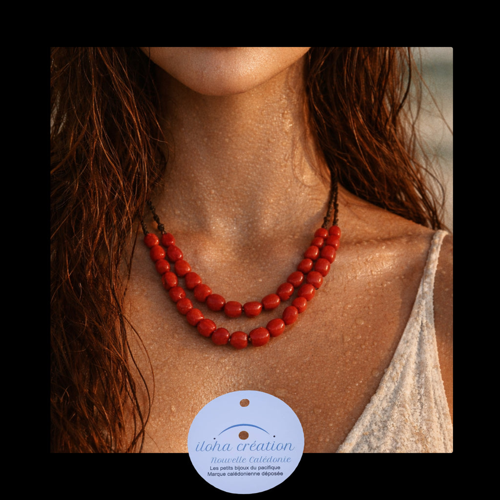 Collier Kuto 1 graine rouge local